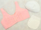 ABC 110 Leisure Front Closure Bra with 2 sized fiberfill breast forms and 2 attachable surgical drain holders